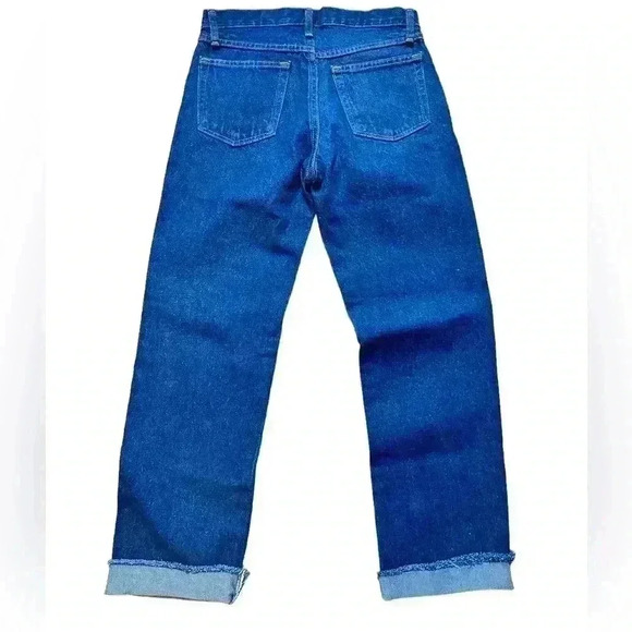 Vintage 90s Patched Rustler Dark Wash Denim Jeans Made in USA Size 28x25 - Picture 2 of 12